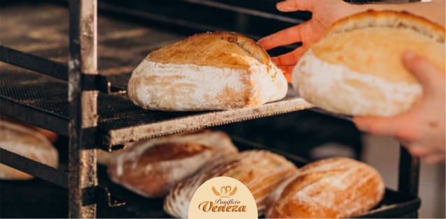 Pães artesanais saindo do forno — fermentação natural